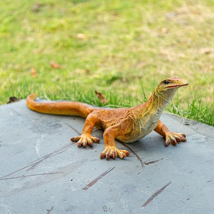 Outdoor Resin Lizard Garden Statue, Brown, 23.23 x 11 x 10.24 inches Large Outdoor Resin Reptile Models Tropical Lizard Yard Art