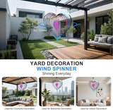 12in Wind Spinners Outdoor Color Heart Metal Wind Spinners for Yard and Garden, Stainless Steel Hanging Wind Chimes for Outside Patio Art Decor Whirligig Gifts for Mom Grandmother