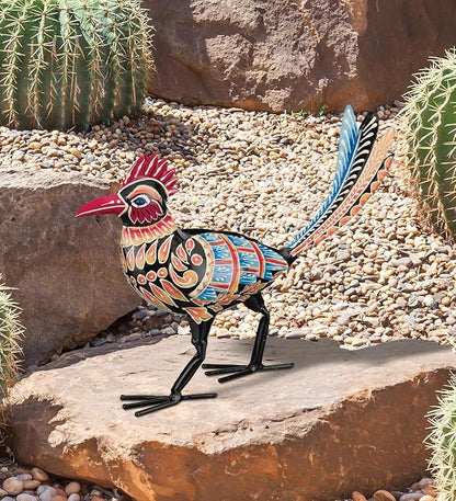 Regal Art & Gift Henna Roadrunner Decor - Decorative Metal Sculpture, Outdoor Bird Decor for Patio, Porch & Garden Décor - Small