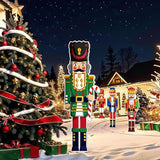 Geetery 4 Pcs Large Nutcracker Yard Sign with 16 Stakes 32 Inch Christmas Yard Decorations Outdoor Holiday Nutcracker Xmas Outside Lawn Decor for Garden Pathway Party(Red，Blue，Green,Classic)