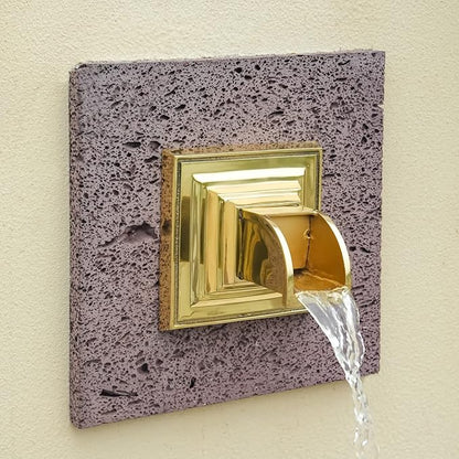 Solid Brass Made Exquisite Handcrafted Waterfall Spout for Landscape, Water Fountain Spout Scupper Luxury Decoration for Pools, Ponds, Water Walls