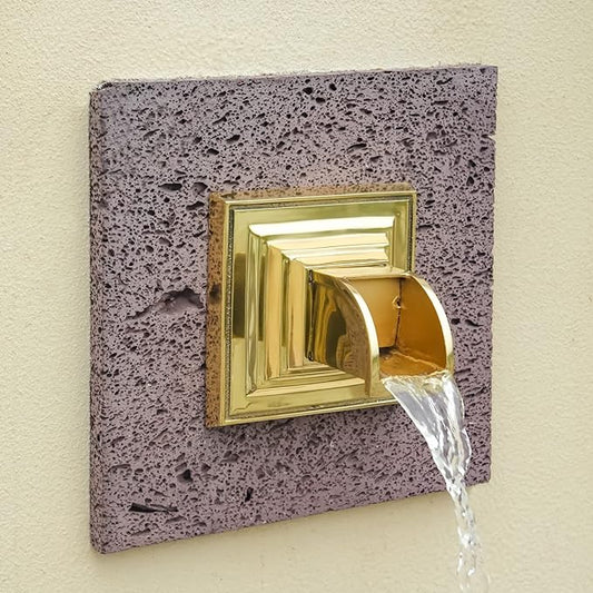 Solid Brass Made Exquisite Handcrafted Waterfall Spout for Landscape, Water Fountain Spout Scupper Luxury Decoration for Pools, Ponds, Water Walls