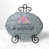 Let's Make Memories Personalized Memorial Garden Stone - Beautiful Life - Sympathy - Condolences