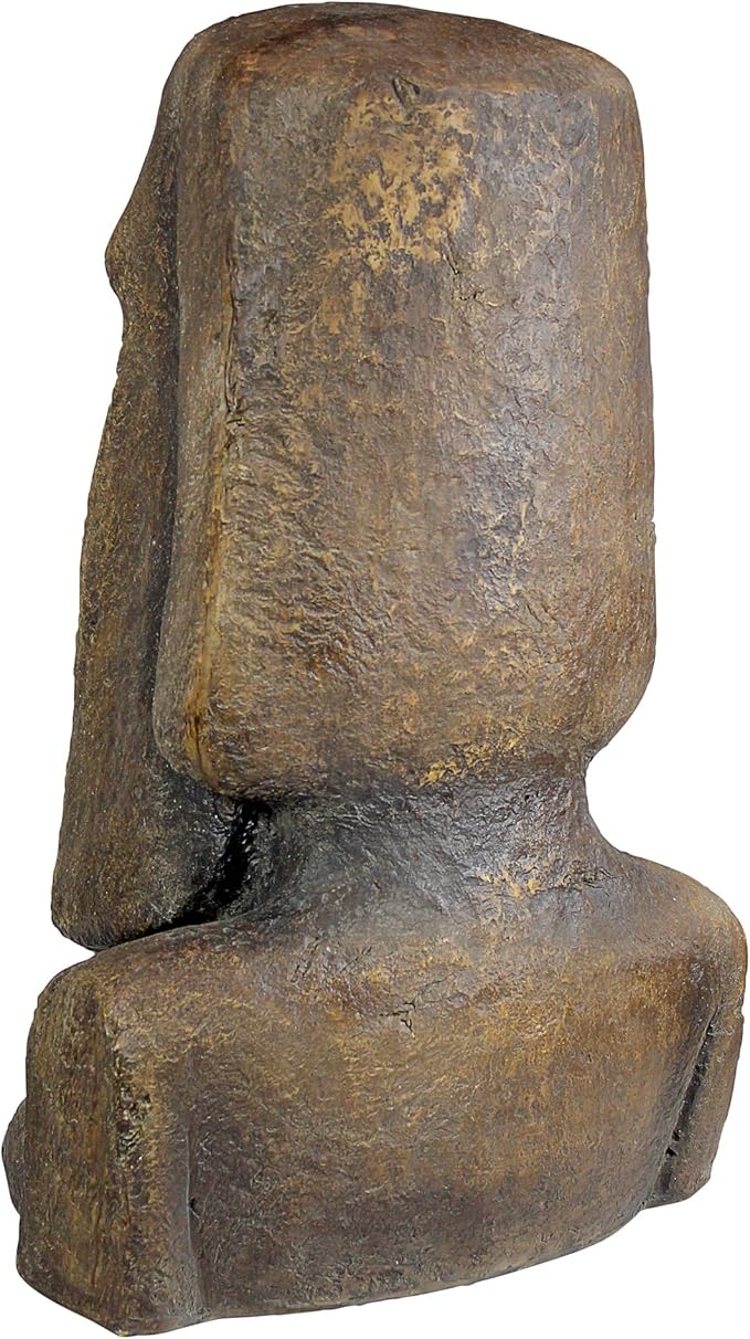 Design Toscano Easter Island Ahu Akivi Moai Monolith Garden Statue, Extra Large, 32 Inch, Cast Stone Resin, Grey Stone