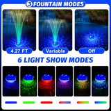 ChlorStar Pool Fountain with Remote, Dolphing Floating Pool Fountain with Lights, Above Ground Pool Water Fountains with Anchor, Swimming Pool Fountains for Inground Pool-1PC,Blue