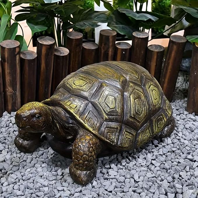 21.2" Large Realistic Turtle Statue for Garden, Outdoor Sculpture, Animal Decor for Yard Porch Entryway Patio Living Room (Large, Turtle)