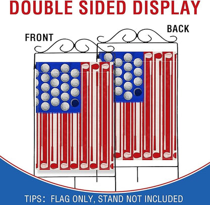 Artofy 4th of July Golf Ball Patriotic Large Decorative House Flag, America USA Golf Club Red Blue White Yard Garden Outside Decor, American Independence Day Outdoor Home Decoration Double Sided 28x40