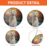 NAZENTI Personalized Pet Stained Glass Suncatcher, Custom Name Pet Photo Memorial Ornament Window Hanging, Remembrance Sympathy Gift for Loss of Pet Dog Cat, Bereavement Keepsake