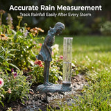 Topadorn Rain Gauge Garden Stake Outdoor Glass Cute Professional Raingauge for Lawn Yard Patio Lady Angel Decor 2oz, 3.5" W x 3" D x 11.5" H