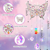 Butterfly Birthday Gifts for Women, Hanging Crystals Sun Catcher Prisms with Love Pendant for Window Room Garden Decor, Suncatcher Mothers Day Housewarming Gifts for Friends, Mom, Grandma, Wife