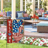 AVOIN colorlife Patriotic 4th of July Welcome Garden Flag 12x18 Inch Double Sided, Memorial Day Independence Day American Stars and Stripes Love Heart Yard Outdoor Decoration