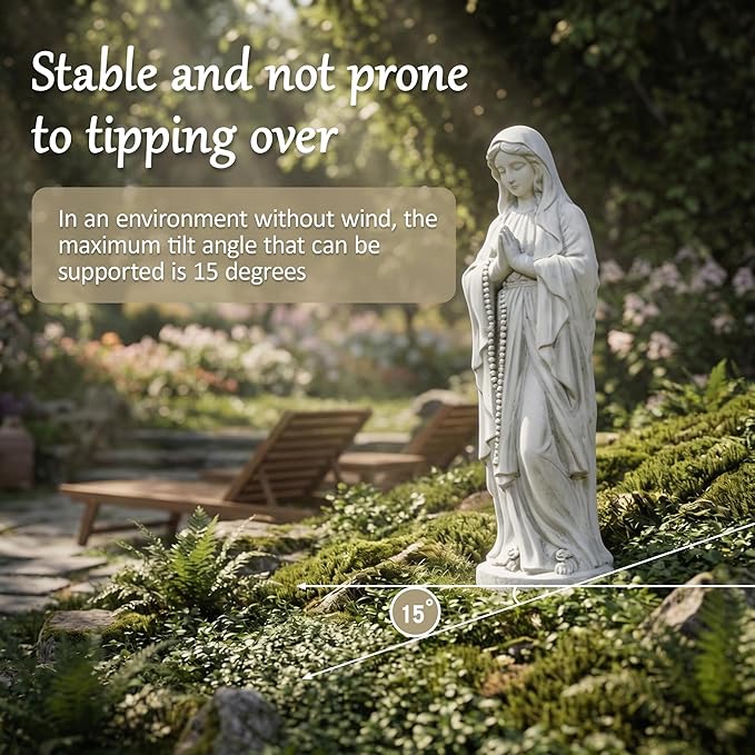 Virgin Mary Praying Statue, Outdoor 30 Inch Tall Large Religious Garden Statue, Blessed Mother Outdoor Statue, Virgen De Guadalupe Statues for Yard, Patio, Home Decor
