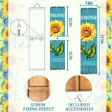 PEROUU Sunflower Welcome Wooden Sign,Spring Rustic Porch Sign for Front Door Decorations, Front Porch Decor Home Hanging Signs Wall Sign 31.5" H