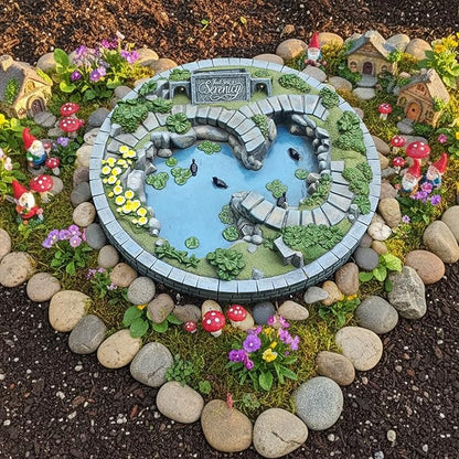 Kai Dream Fairy Garden Pond Decoration - Solar Miniature Fairy Garden Figurines & Accessories, Serenity Theme Outdoor Garden Ornament for Patio, Yard, Housewarming Gift
