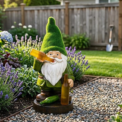 Topadorn Solar Gnome Garden Decor, Garden Gnome Sculptures with Solar LED Lights, 12'' Resin Outdoor Figurine for Yard Patio Decor Lawn Ornaments Porch Gifts