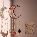 Crystal Wind Chimes, Dreamocean 7 Chakra Dream Catchers Moon Tree of Life Dream Catcher Suncatcher Prisms Hanging Window Wall Decor Yoga Meditation Gifts for Adults Girls
