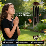 Memorial Wind Chimes, Unique Sympathy Gift for Loss of Loved One Comes with Sympathy Card & Custom Verse on Pendant - for Bereavement/Funeral/Condolences/Grieving/- Gift of Love & Remembrance