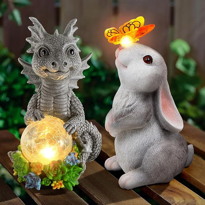 Solar Garden Outdoor Statues,Lawn Decor Outdoor Statue for Patio, Balcony, Yard Ornament,Unique Gifts for Mom Grandma