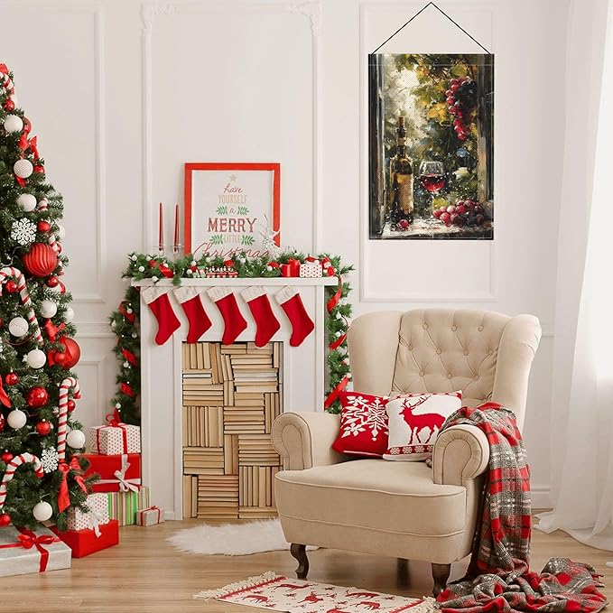 Wine Garden Flag Seasonal Double Sided 12 x 18 Inch Small Yard Flag for Indoor Outdoor Decor Holiday All Seasons