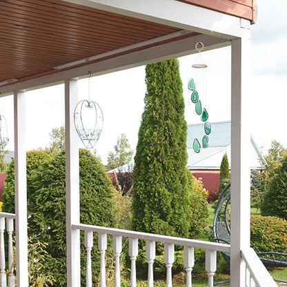 Cozy Tower Green Agate Wind Chimes for Outside Unique, Outdoor Home Garden Decor Geode Hanging Decorations