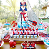 40 Inches Uncle Sam Windsock Decoration, Patriotic USA Themed Hanging Outdoor Wind Sock Ornament with Red, White, Blue Streamers, 'USA' Lettering, and Stars for 4th of July, Memorial Day, Veterans Day