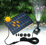 Solar Powered Fountain with 5 Size Spray Adapters Energy Saving Water Pump for Pond Garden Decor