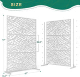 72" H×47" W Metal Privacy Screen Outdoor Privacy Screen Freestanding, Outdoor Privacy Screens and Panels for Patio Lawn Deck(Consists of 3 Panels)