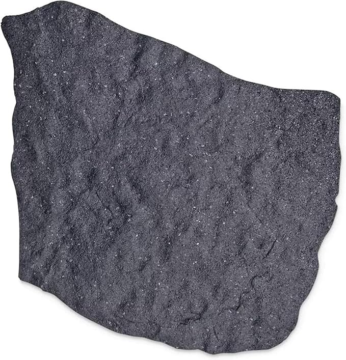 TierraVerde 4-Pack 18”x22” Natural Rock Rubber Stepping Stones, Grey – Non-Slip Outdoor Faux Decorative Set for Landscaping & Gardening – DIY Decor for Walkways & Yard Pathways