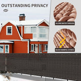 LOVE STORY Custom Size 3.3'x36' Brown Balcony Privacy Screen,UV Block Privacy Fence Screen,90% Shield for Outdoor Pool Garden Apartment Railing
