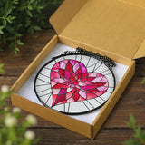 Stained Glass Window Hanging - 8 Inch Valentine Sun Catcher, Suncatcher Window Decor | Anniversary, Birthday, Christmas, Mother's Day, Valentine’s Day Gifts for Couple, Lover, Mom, Wife, Girlfriend