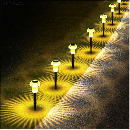 Solar Pathway Lights Outdoor 16 Pack Solar Mushroom Lights Outdoor Outside LED Lighting Stake Waterproof for Path, Lawn, Garden,Driveway, Landscape,Backyard,Courtyard(Warm White)