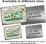 Custom Metal Signs with Name Made in USA Personalized Vintage Garden Sign Waterproof Vintage Decorative Metal Print for Wall Decor Customized Home Garden Ideas Gifts Artwork Prints for Yard Ourdoor