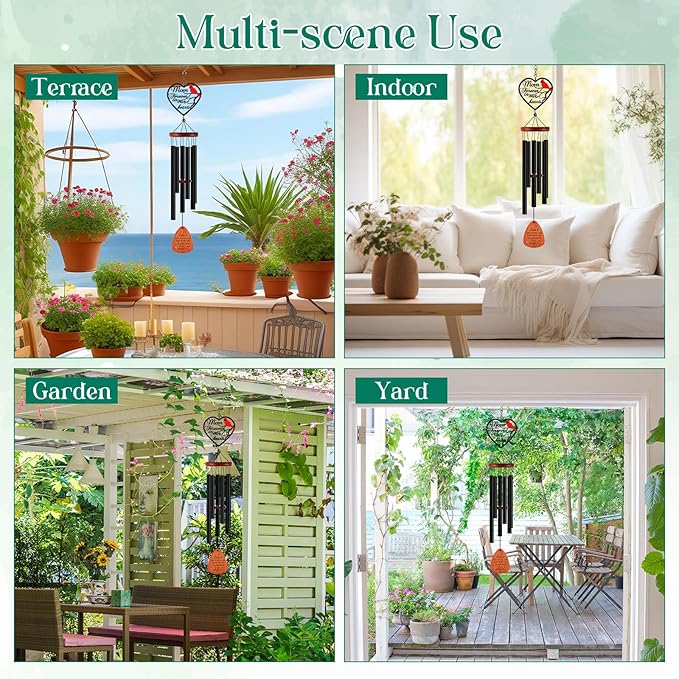 Kathfly Cardinal Wind Chimes for Loss of Loved One, 28" Memorial Wind Chimes for Outside, Cardinal Sympathy Bereavement Condolence Funeral Windchime Gifts for Loss of Mother Mom