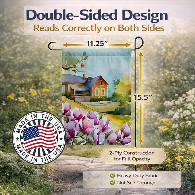 Caroline's Treasures Louisiana Magnolias in Watercolor Garden Flag Mailbox Flag Decorative Yard Flag Banner Outside Patio Artwork Yard Flower Beds, Garden Size, Multicolor