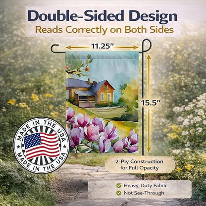 Caroline's Treasures Louisiana Magnolias in Watercolor Garden Flag Mailbox Flag Decorative Yard Flag Banner Outside Patio Artwork Yard Flower Beds, Garden Size, Multicolor