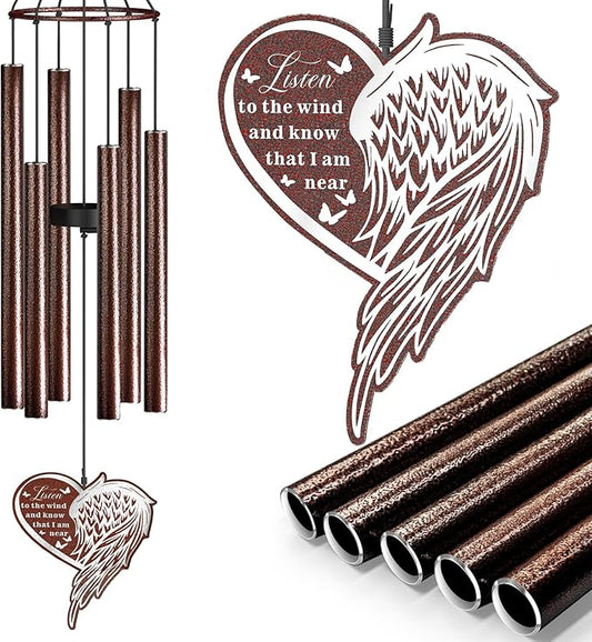 Indoor/Outdoor Memorial Wind Chime — A Heartfelt Gift for Retirement, Friendship, New Home, Thanks & Remembrance | Tunable Low-Pitch Tubes, 37.4 Inches | Ideal for Balcony, Garden, or Patio