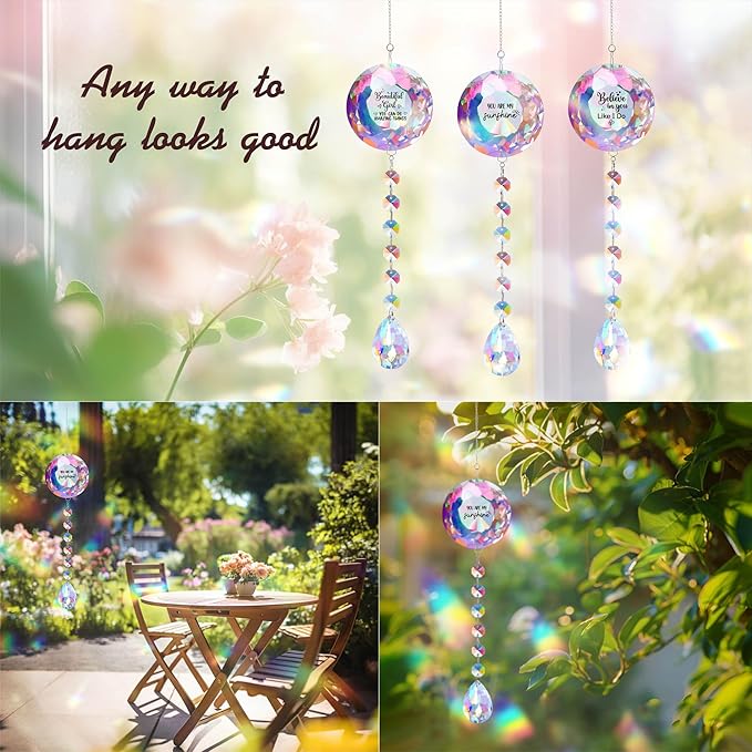 Gifts for Women,Inspirational Crystal Sun Catcher Gifts Motivational Crystal Decoration Gift for Women Graduationg Christmas Birthday