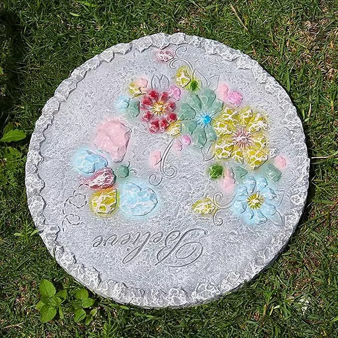 Stepping Stone Decorative Step Stones That Stake Into The Ground, Landscaping Stepping Stone/Walkway Tiles, Yard Decor Pathway Pavers Stones Ornaments(Gray)