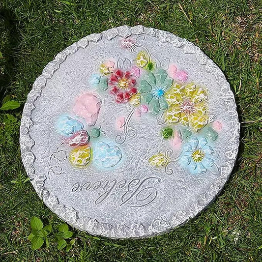 Stepping Stone Decorative Step Stones That Stake Into The Ground, Landscaping Stepping Stone/Walkway Tiles, Yard Decor Pathway Pavers Stones Ornaments(Gray)