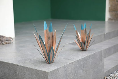 Homight Large Tequila Rustic Sculpture, Rustic Metal Agave Plants for Outdoor Patio Yard, Home Decor Hand Painted Metal Agave Garden Yard Statue, Outdoor Lawn Ornaments (3 Big)