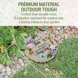 MyGift 9 Inch Resin Memorial Stepping Stone, Butterfly & Floral Sympathy Plaque, Bereavement Remembrance Gifts for Loss of Loved One, Outdoor Remembrance Stone