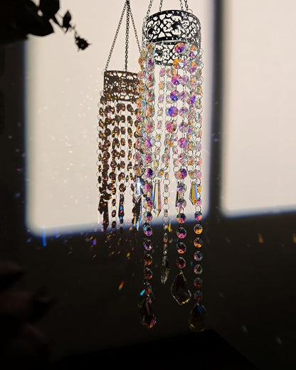 Crystal Chandelier Suncatchers for Indoor Windows Hanging Sparkly Decorations with Prism Beads Sun Catcher Rainbow Maker Home Decor