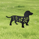 Dog Garden Stake - Unique Gift for Dog Lovers, Black Metal Outdoor Decor, Durable Yard Art Statue (Dachshund)
