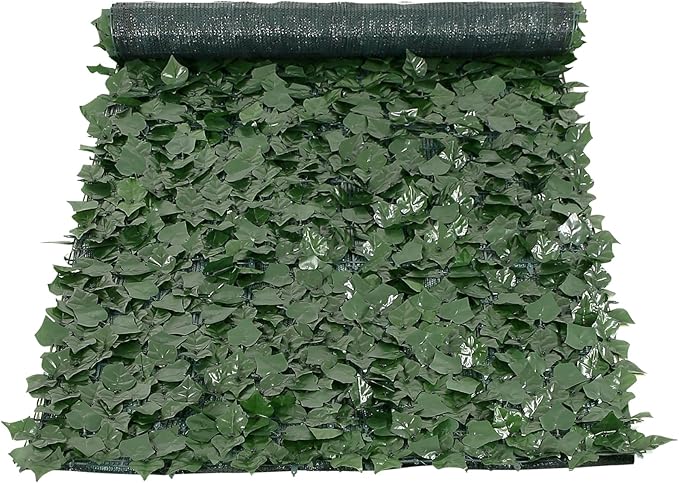 VEVOR Artificial Ivy Privacy Fence Screen, 39 x 98 in Faux Ivy Vine Leaf Hedges Fence, Greenery Privacy Fence with Mesh Cloth Backing, Green Wall Decoration for Outdoor Garden, Yard, Balcony