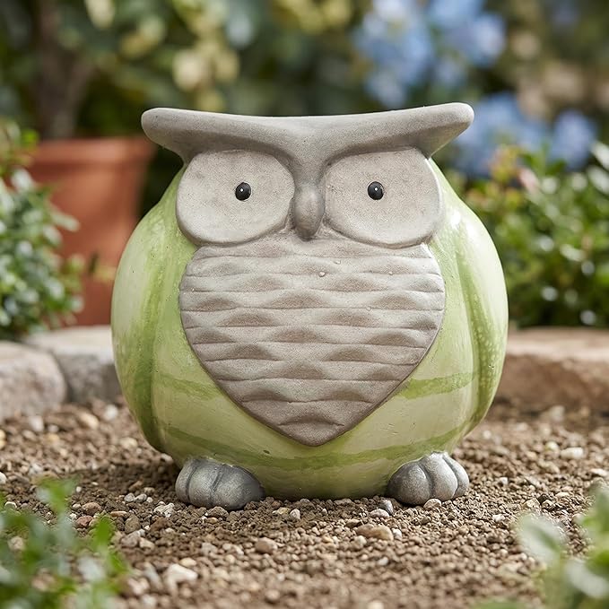 Topadorn Ceramic Owl Statue for Garden Décor,Garden Statue Figurine Tableshelp Ornaments Statues