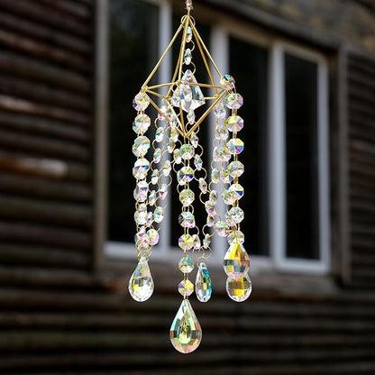 Crystal Wind Chime Light Catcher Suitable for Window Hanging Suitable for Home Indoor and Outdoor Garden Decoration Light Catcher (Small)