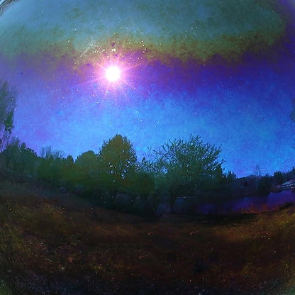 Sunnydaze 10-Inch Gazing Ball for Garden - Glass Gazing Globe with Mirrored Stainless Steel Finish - Rainbow
