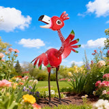 Natelf Metal Flamingo Garden Statue, Whimsical Pink Bird Flamingo Sculpture Decor Yard Art for Outdoor Yard Porch Patio Backyard Porch Decorations 21.46''