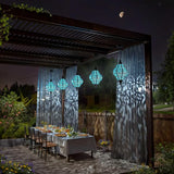 Hapjoy Hanging Solar Lights Outdoor Garden Decor Solar Lantern Waterproof Plastic Moroccan Outdoor Decorations for Patio Pathway Yard Backyard Garden Decorative (2, Black)