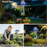 Rain Gauge Outdoor, Frog Rain Gauges with LED Solar Lights Yard Decoration, Metal Yard Art Garden Statues Frog Gifts for Women, Funny Rain Gauge Outdoor Decorative for Patio Garden Decor